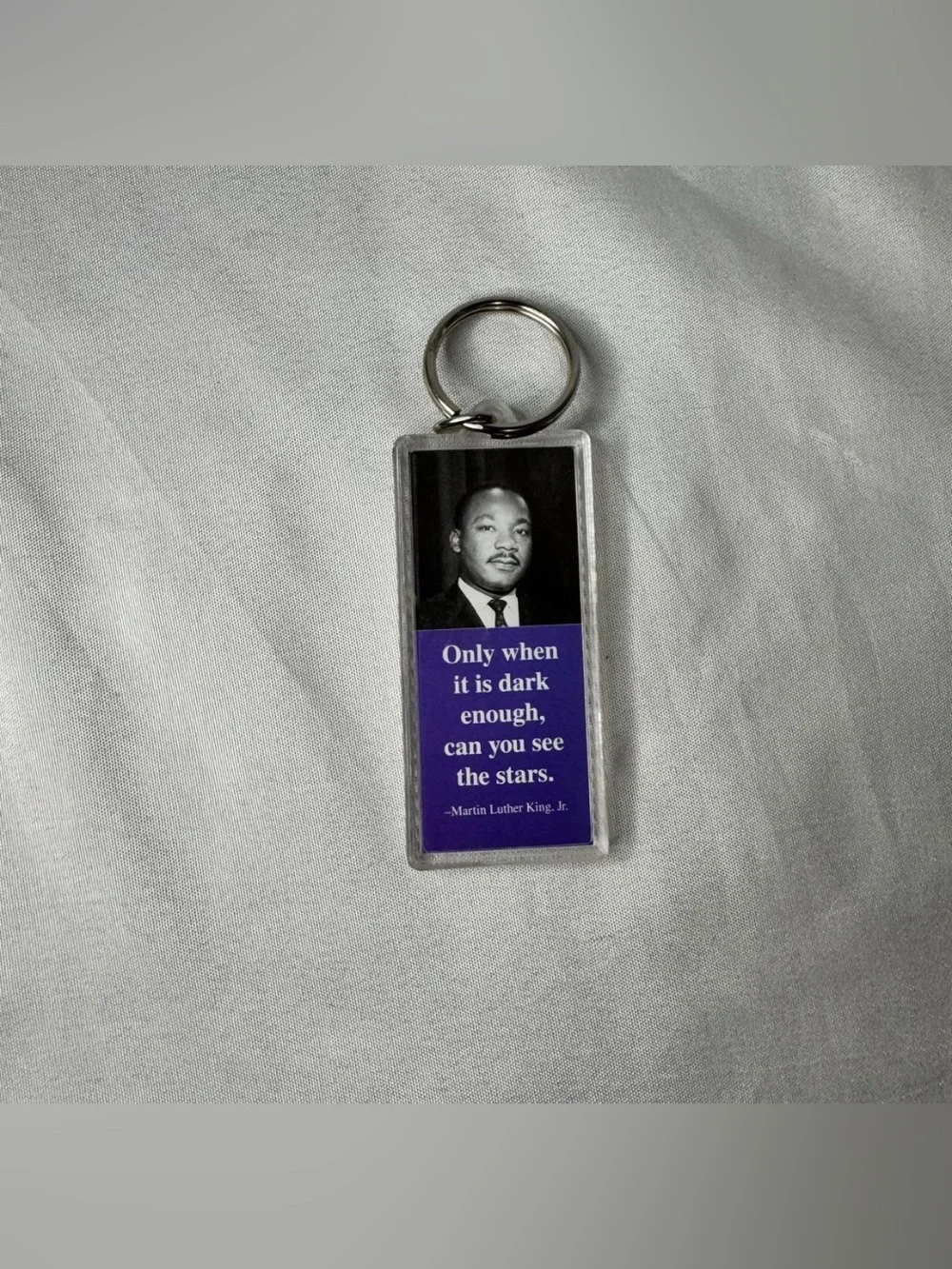 Purple Martin Luther King Jr. Inspirational Keychain